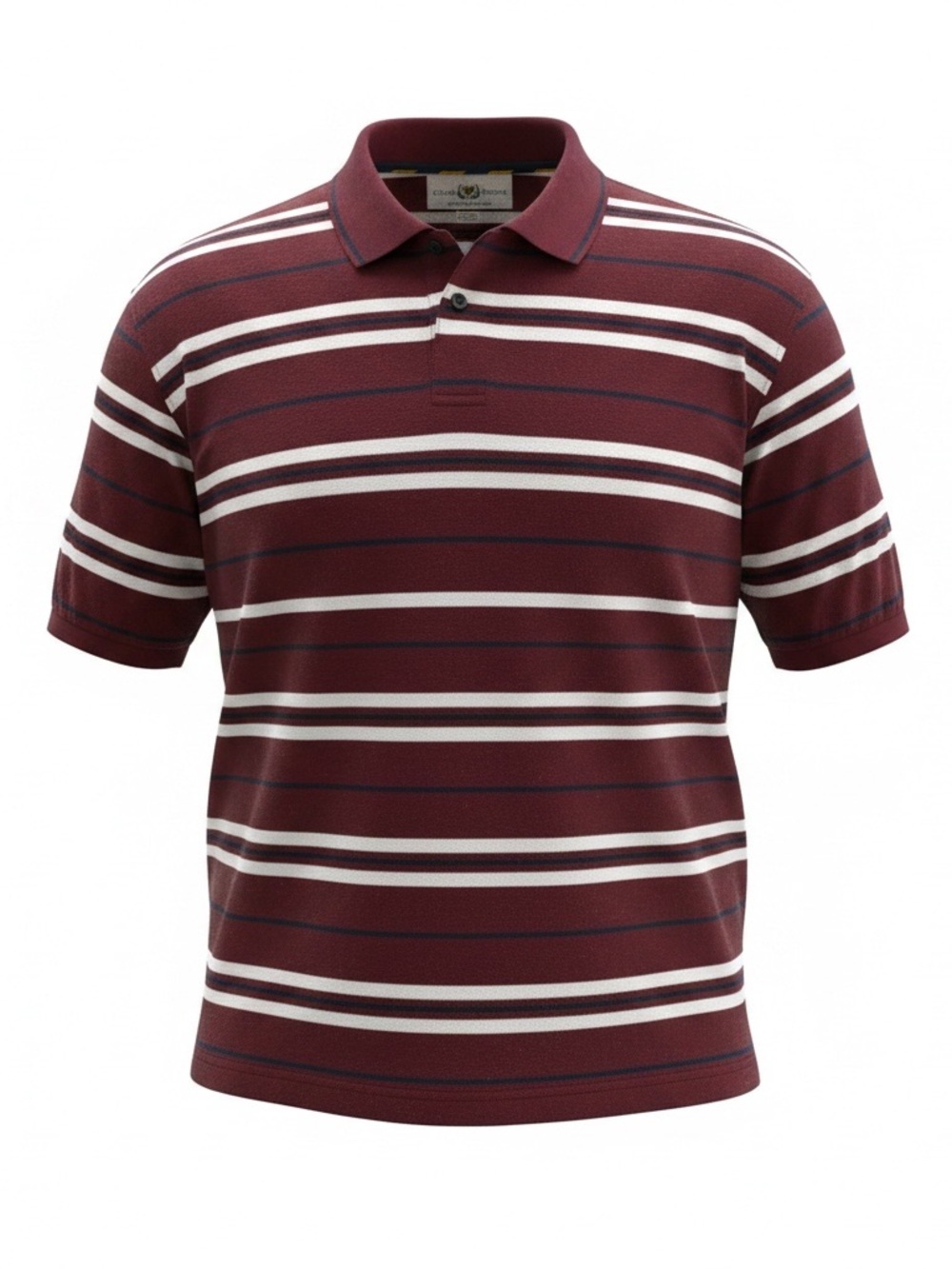 Club Room Burgundy Striped Polo with White Accents Mens 2XL